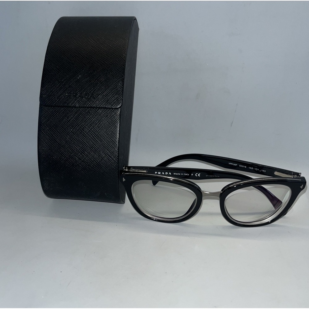 Prada VPR 06P 1AB 101 Eyeglasses Frames Womens Black Full Rim  50-18-140